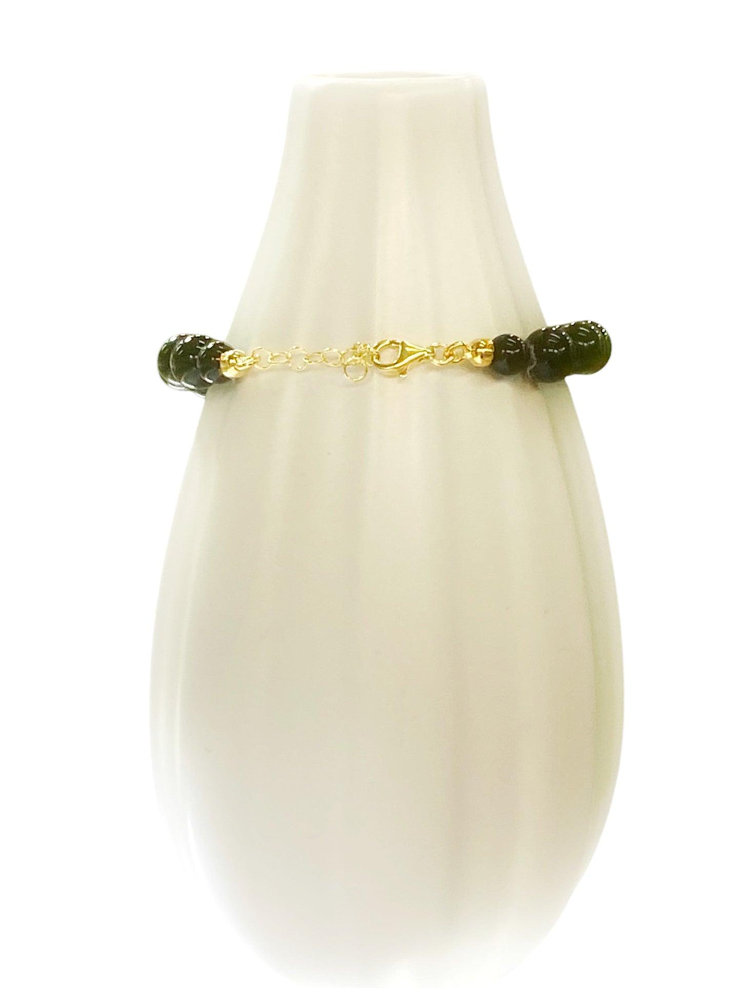 Bracelet with onyx, 925 silver and steel
