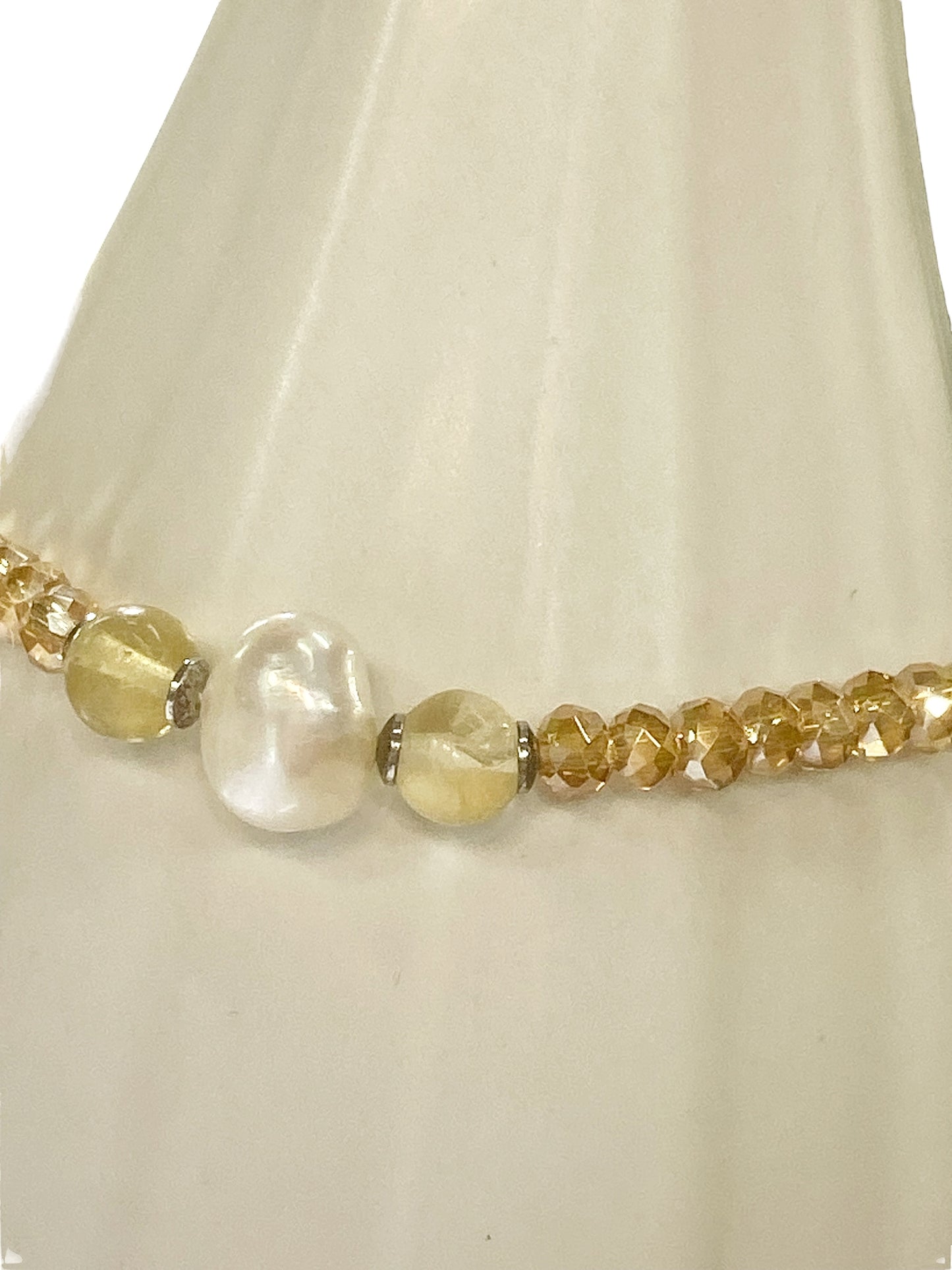 Bracelet 925 silver, crystals and freshwater pearl