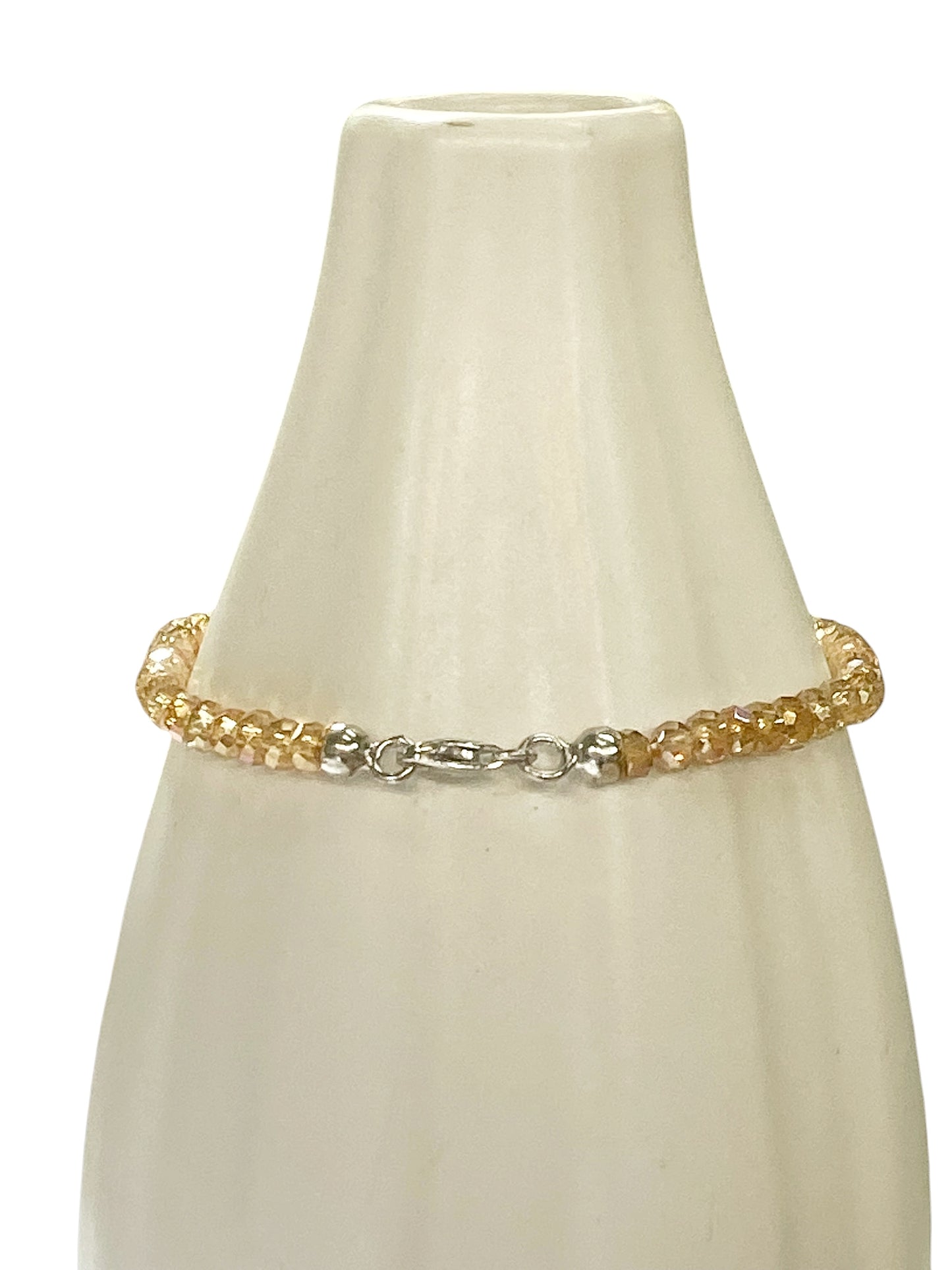 Bracelet 925 silver, crystals and freshwater pearl