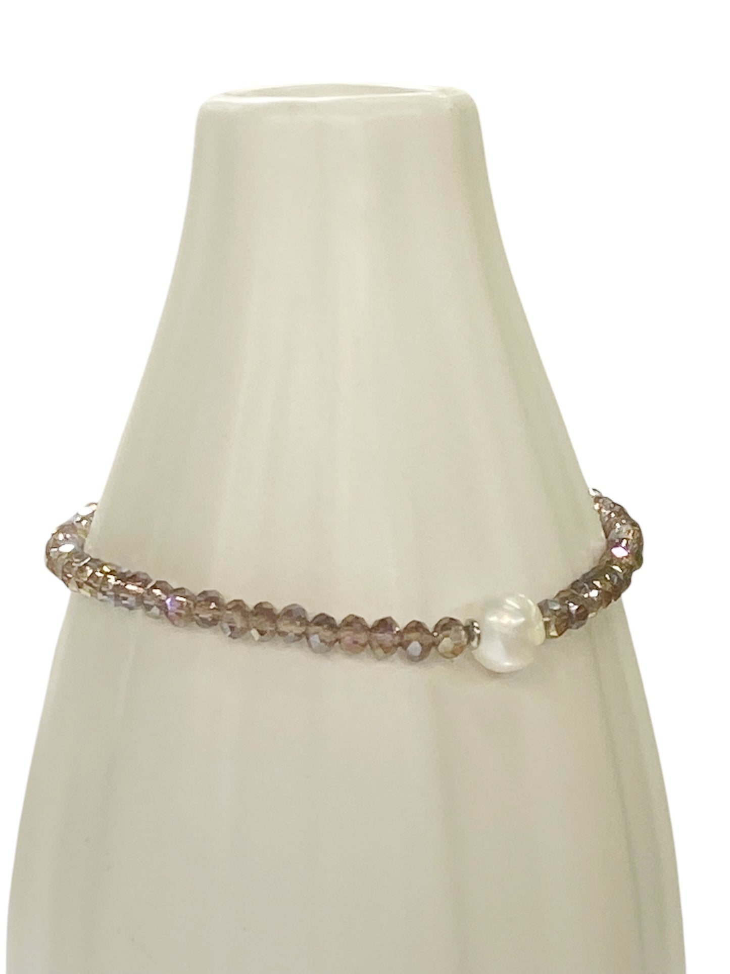 Bracelet crystals, 925 silver and freshwater pearl