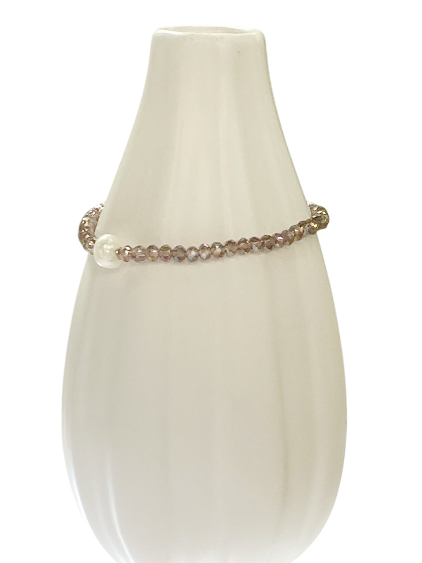 Bracelet crystals, 925 silver and freshwater pearl