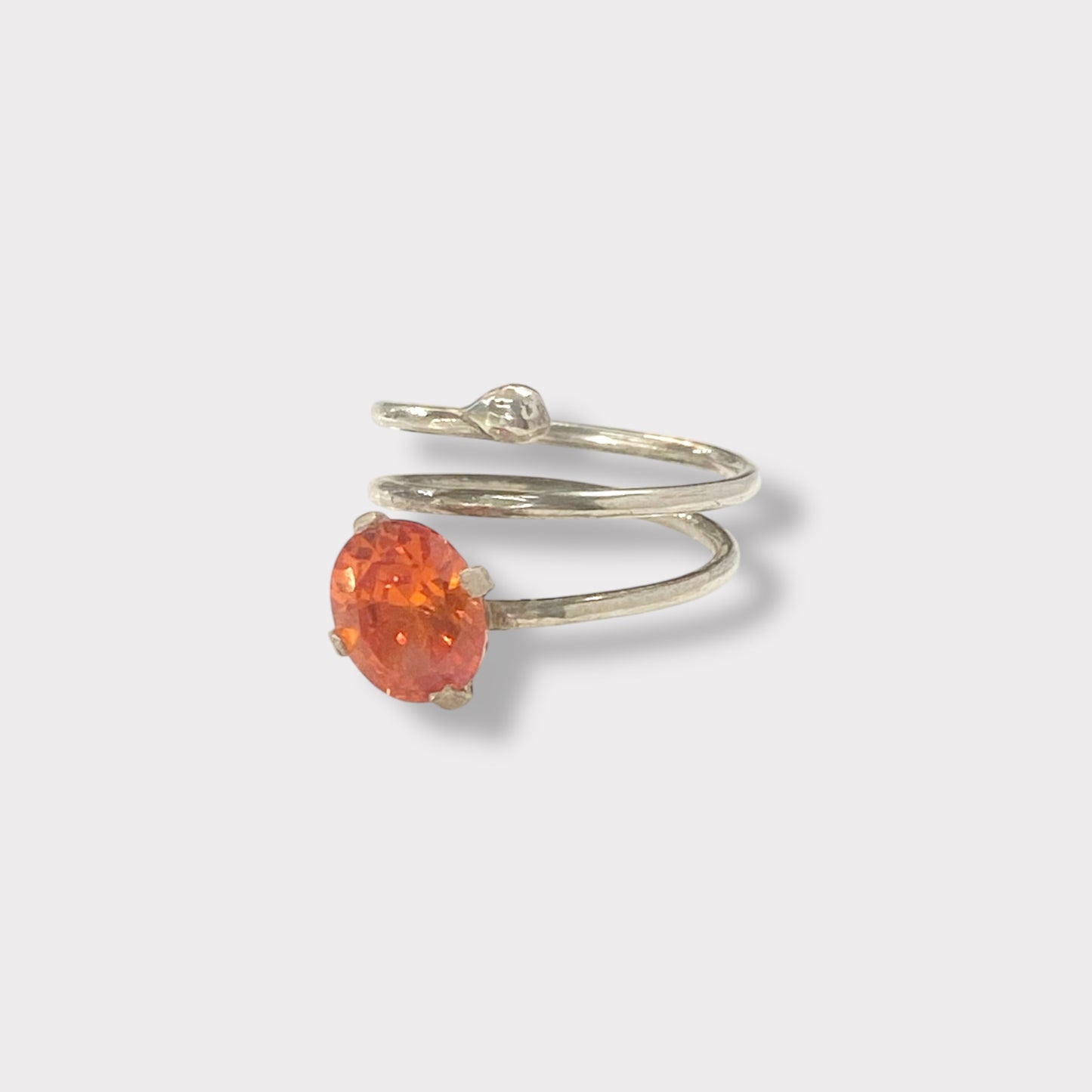 Anillo de plata 925 con piedra naranja