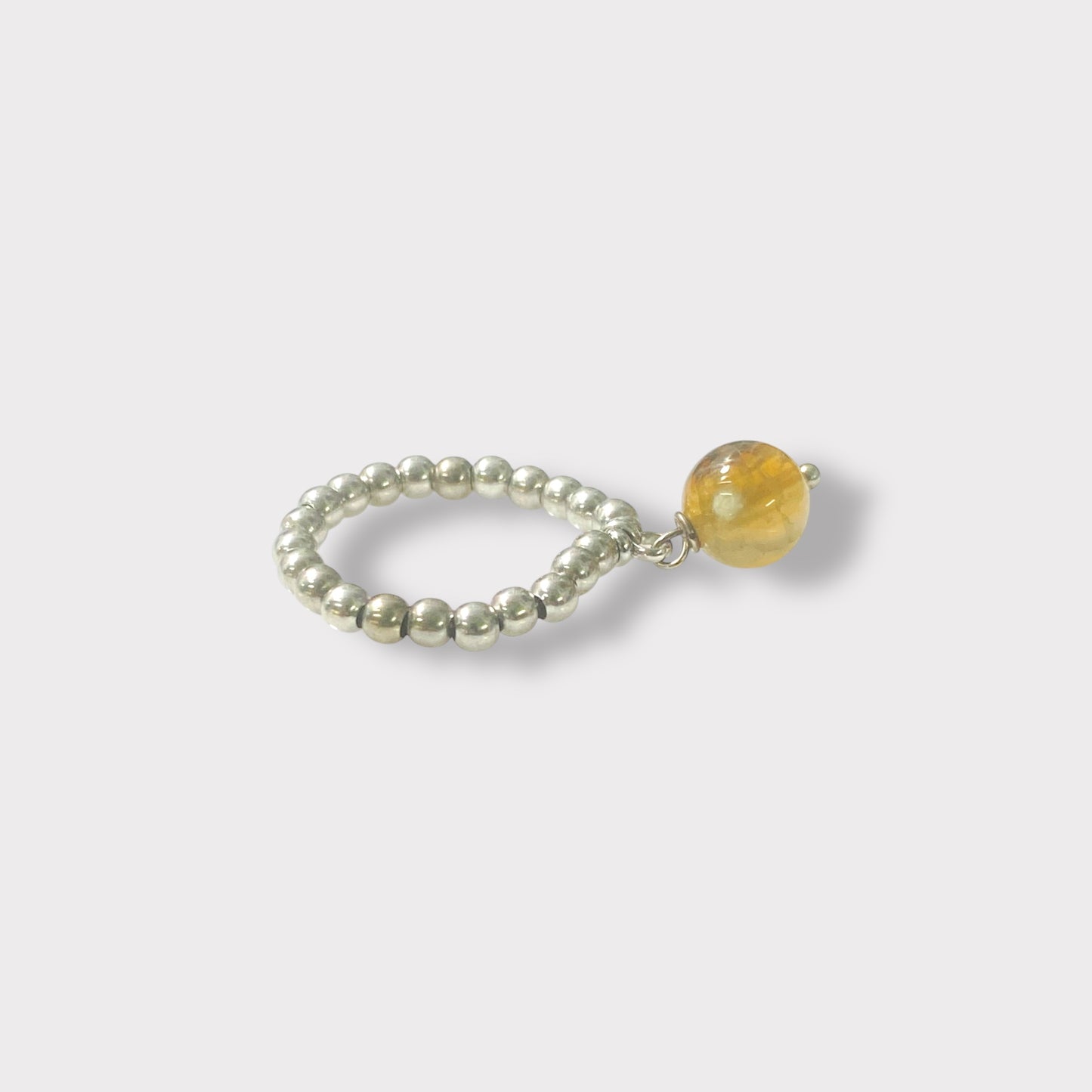 Anello elastico in argento 925 e agata