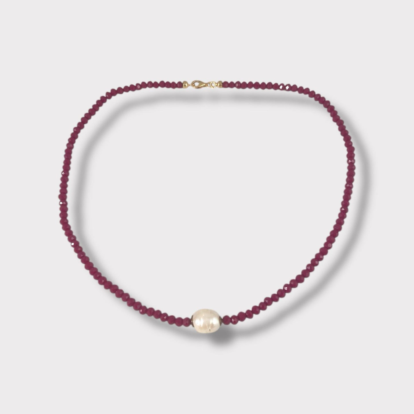 Collana con cristalli e perla di acqua dolce