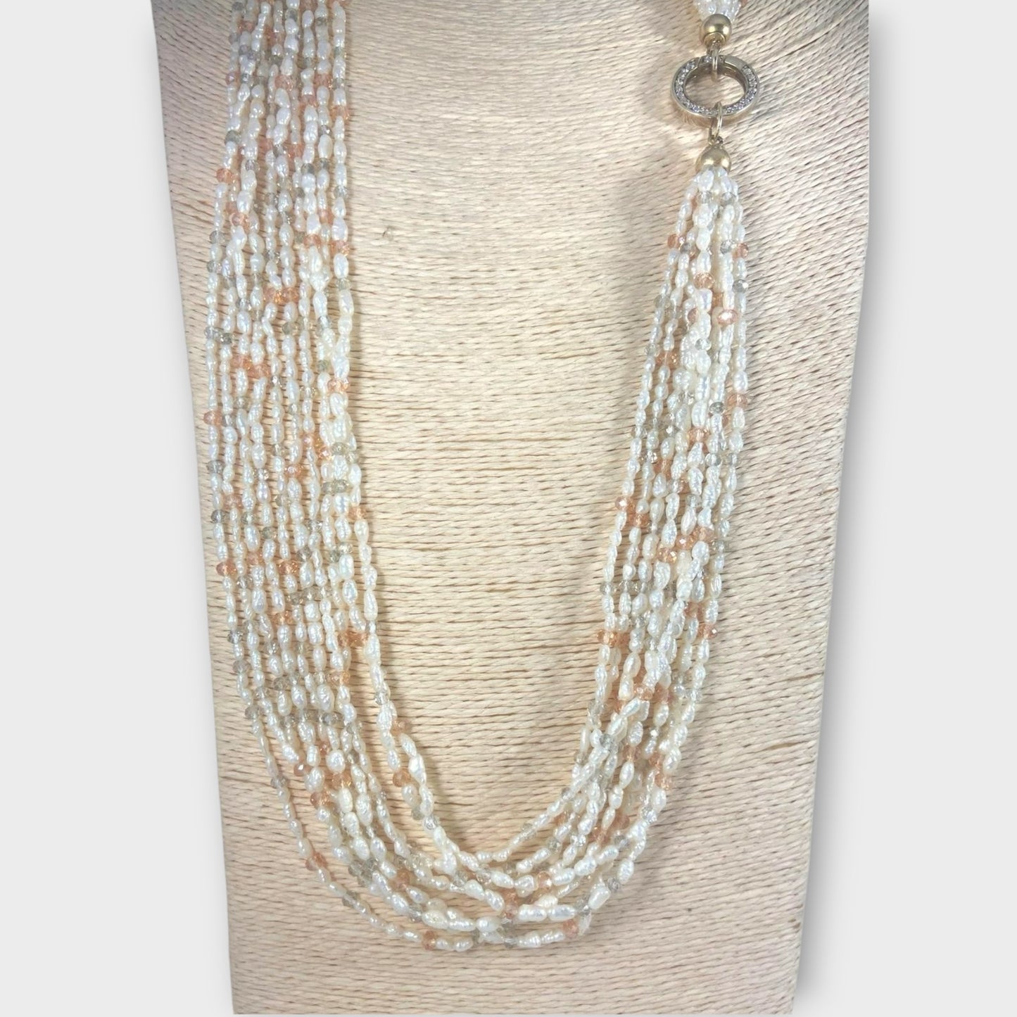 Collana multifilo di perle di acqua dolce
