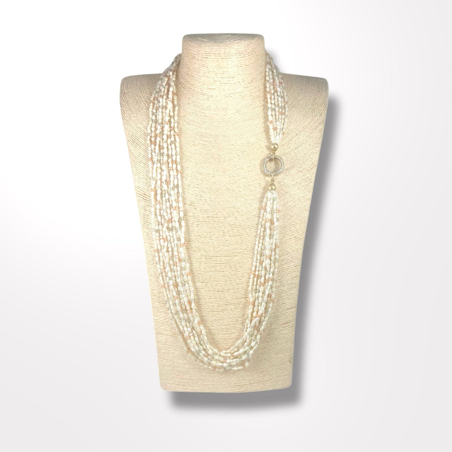 Collana multifilo di perle di acqua dolce