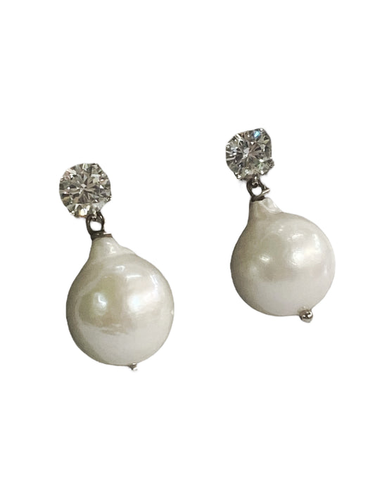 925 silver earrings, zirconia and river pearls