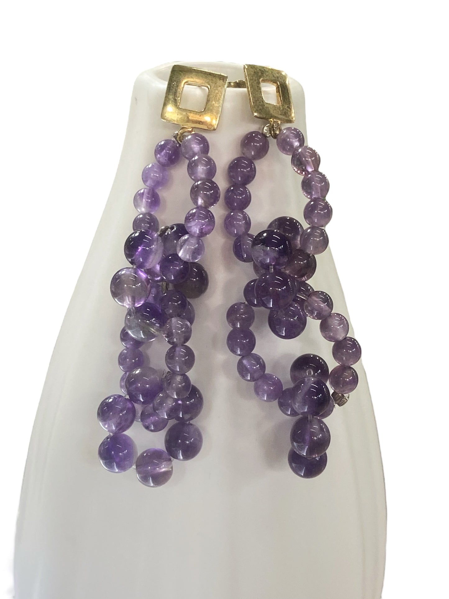 Silver and amethyst earrings