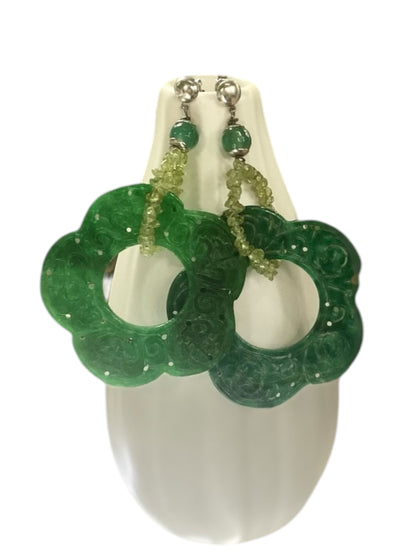 Jade and 925 silver earrings