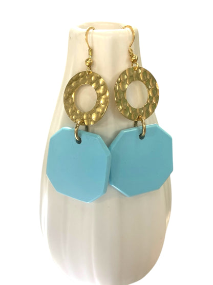 925 silver and turquoise paste earrings