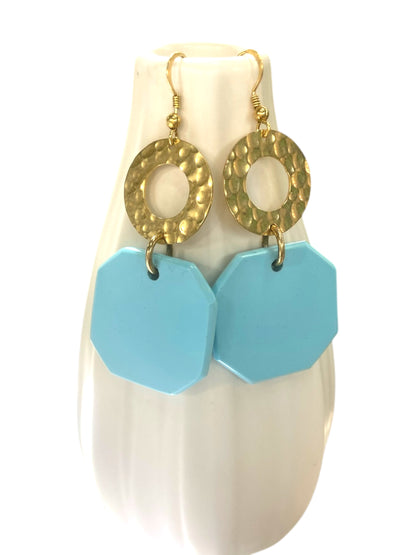 925 silver and turquoise paste earrings