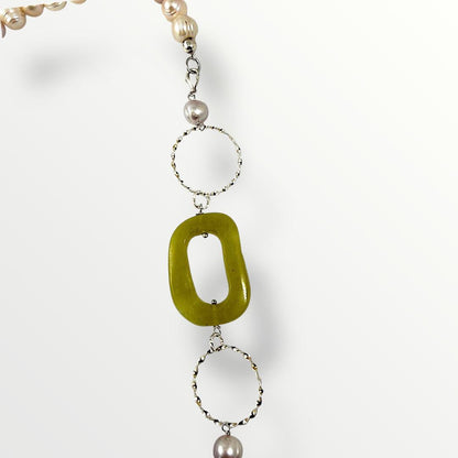 Collana con perle di acqua dolce rosa e argento 925