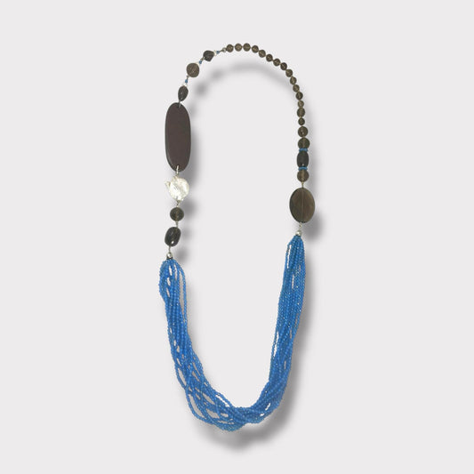 Collana senza chiusura in quarzo, agata e perla di acqua dolce