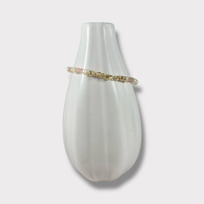 Bracciale con cristalli e perle di acqua dolce