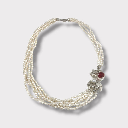 Collana con perle di acqua dolce e argento 925