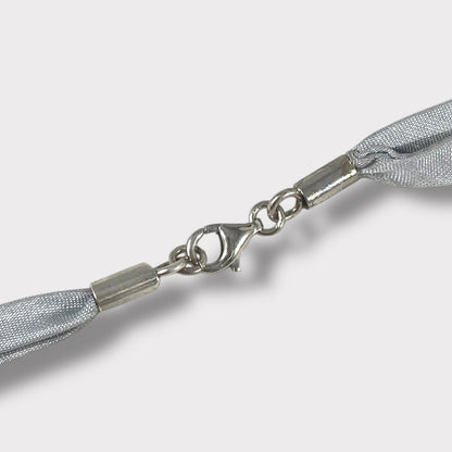 Collana a ciondolo con ametista, argento 925 e madreperla