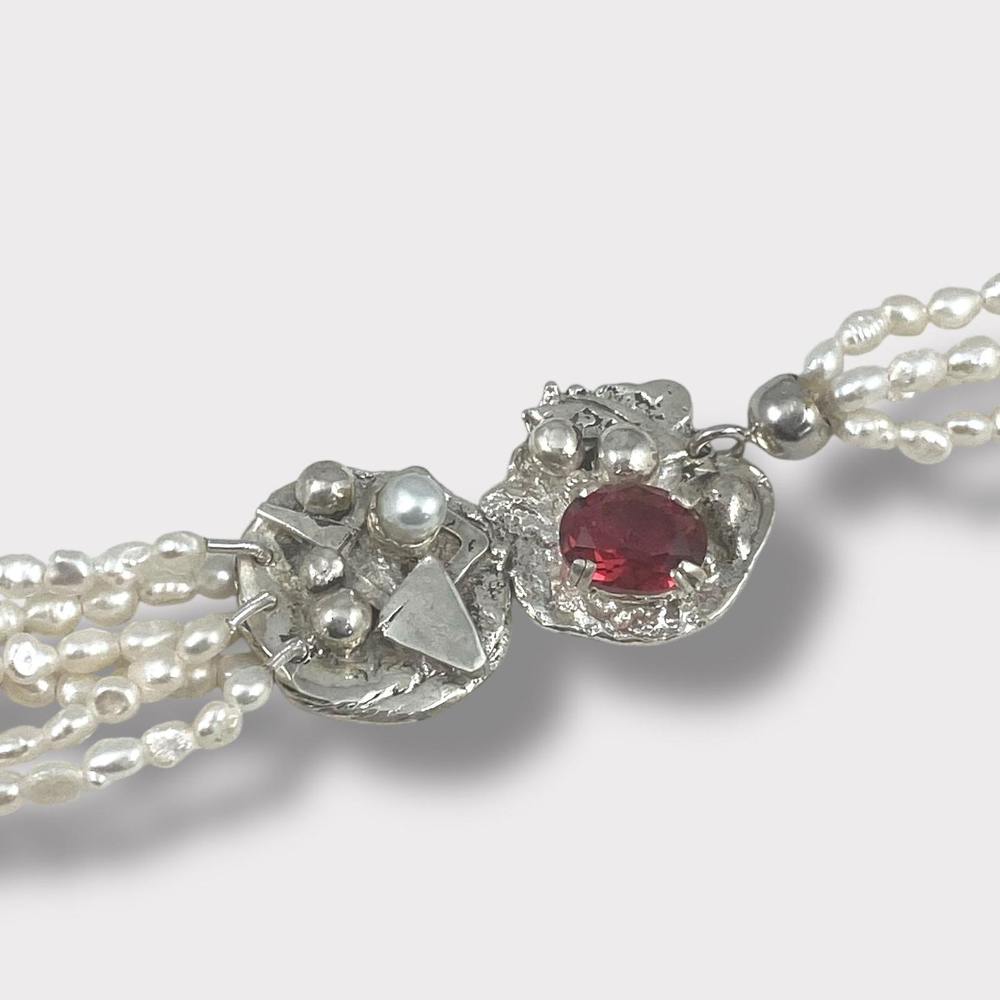 Collana con perle di acqua dolce e argento 925