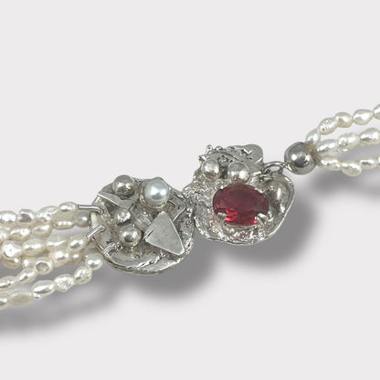 Collana con perle di acqua dolce e argento 925