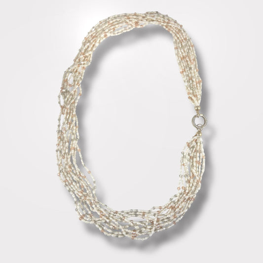 Collana multifilo di perle di acqua dolce