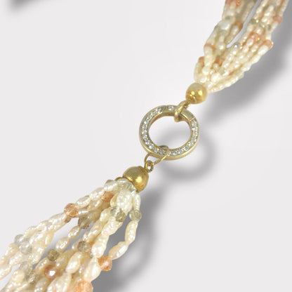 Collana multifilo di perle di acqua dolce