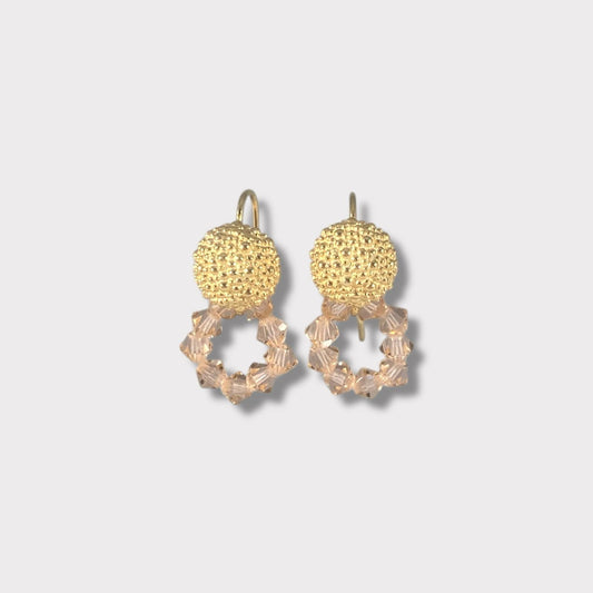 Orecchini con cristalli rosa cipria e argento 925